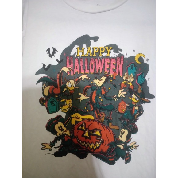 Disney‎ Happy Halloween Mickey & Friends T-shirt Disneyland Resort White Medium - Picture 2 of 5